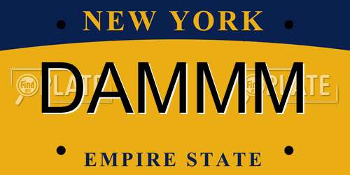 DAMMM New York License Plate