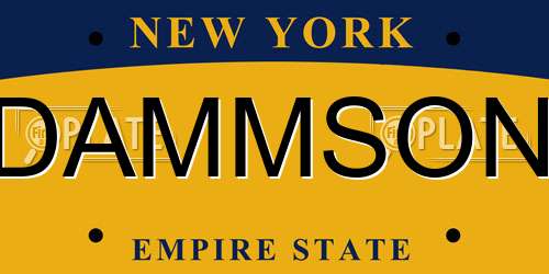 DAMMSON New York License Plate