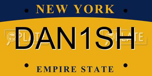 DAN1SH New York License Plate