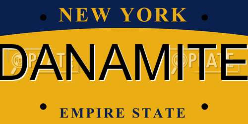 DANAMITE New York License Plate