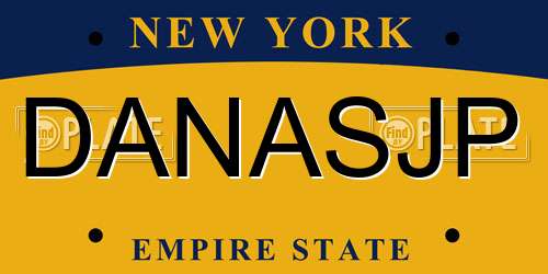 DANASJP New York License Plate