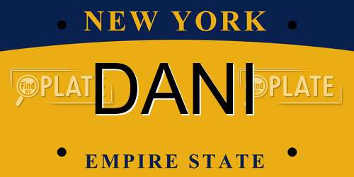 DANI New York License Plate
