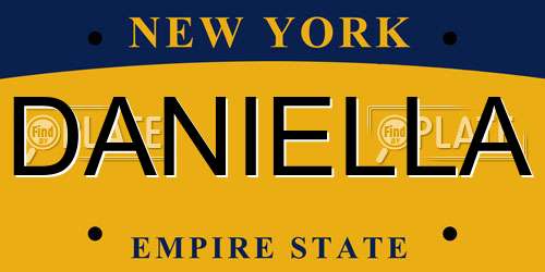 DANIELLA New York License Plate