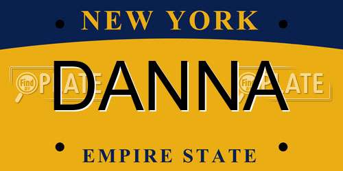 DANNA New York License Plate