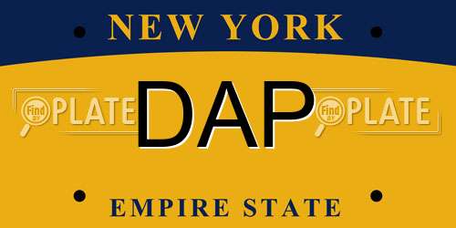 DAP New York License Plate