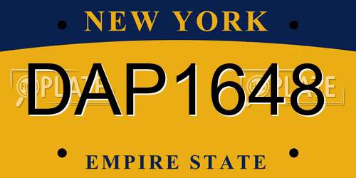 DAP1648 New York License Plate