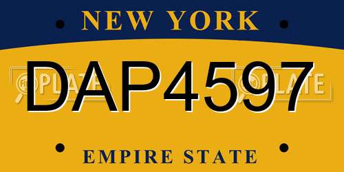 DAP4597 New York License Plate