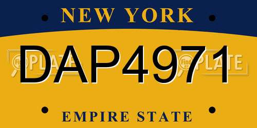 DAP4971 New York License Plate