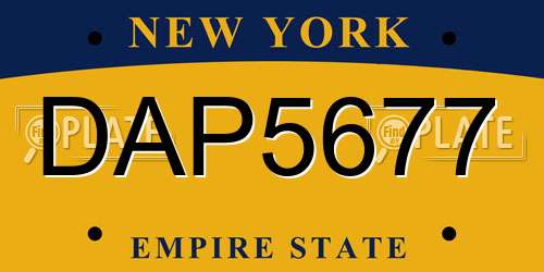DAP5677 New York License Plate