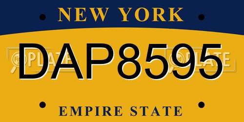 DAP8595 New York License Plate