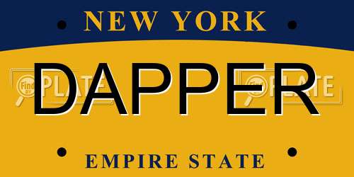 DAPPER New York License Plate