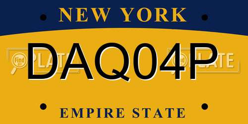 DAQ04P New York License Plate