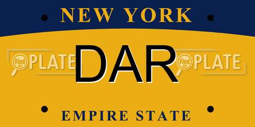 DAR New York License Plate