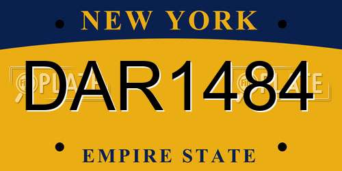 DAR1484 New York License Plate