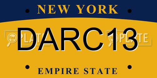 DARC13 New York License Plate