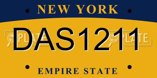DAS1211 New York License Plate