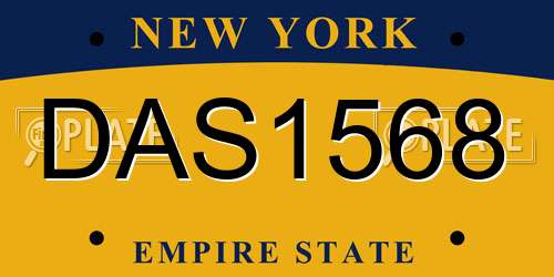 DAS1568 New York License Plate