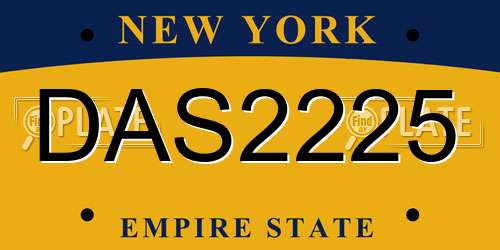 DAS2225 New York License Plate