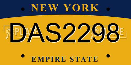 DAS2298 New York License Plate