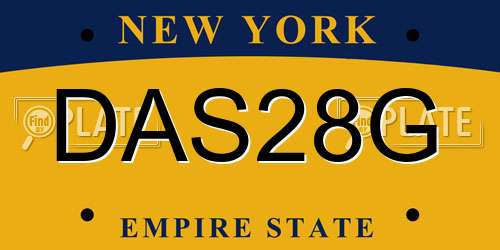 DAS28G New York License Plate