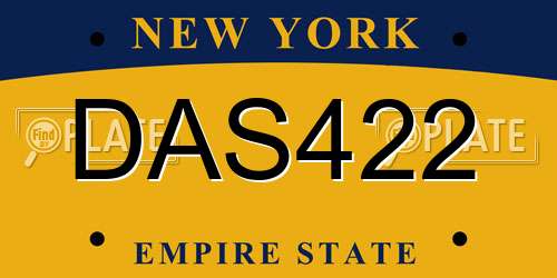 DAS422 New York License Plate