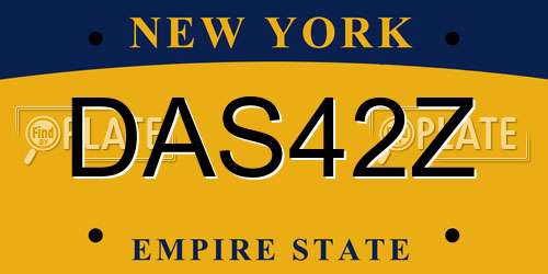 DAS42Z New York License Plate