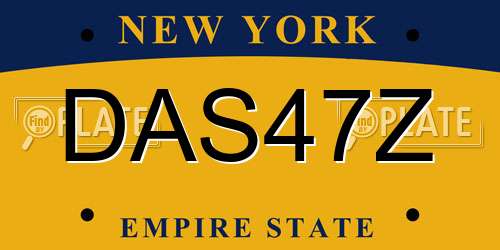 DAS47Z New York License Plate