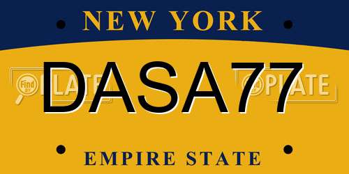 DASA77 New York License Plate