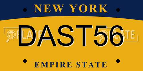 DAST56 New York License Plate