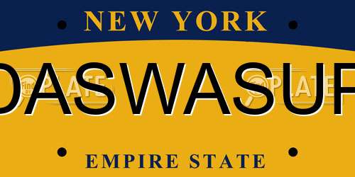DASWASUP New York License Plate