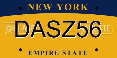 DASZ56 New York License Plate