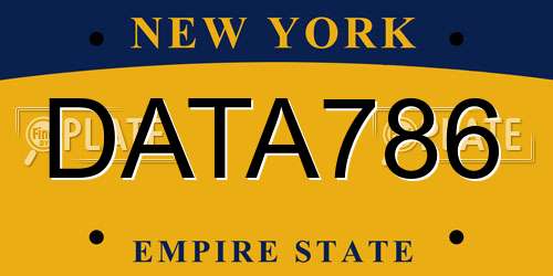 DATA786 New York License Plate