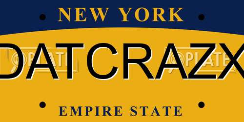 DATCRAZX New York License Plate