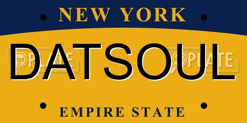 DATSOUL New York License Plate