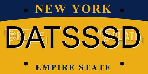 DATSSSD New York License Plate