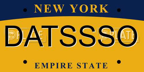 DATSSSO New York License Plate