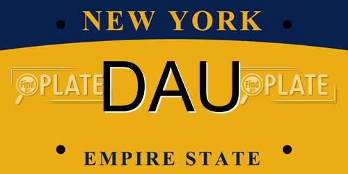 DAU New York License Plate