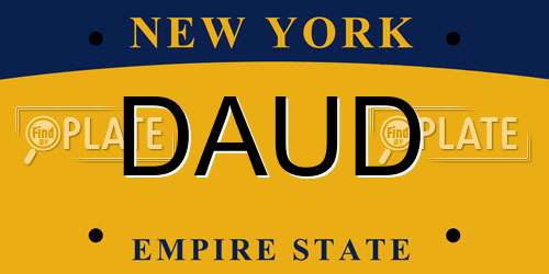 DAUD New York License Plate