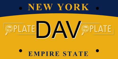 DAV New York License Plate