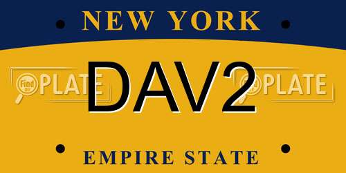 DAV2 New York License Plate