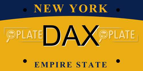 DAX New York License Plate