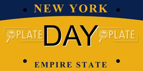 DAY New York License Plate