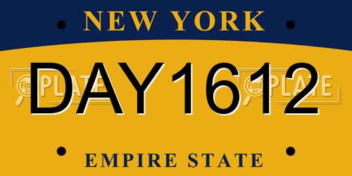 DAY1612 New York License Plate