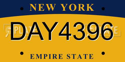 DAY4396 New York License Plate