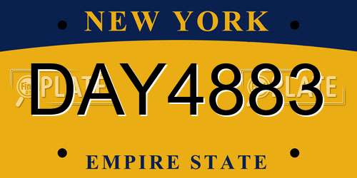 DAY4883 New York License Plate