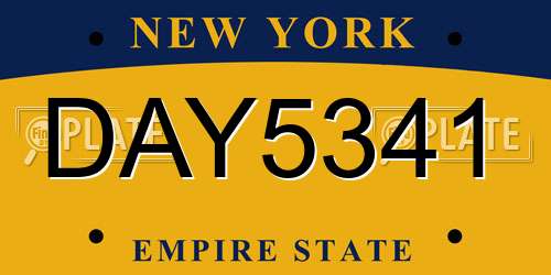 DAY5341 New York License Plate