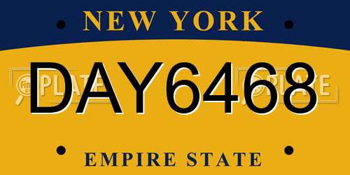 DAY6468 New York License Plate