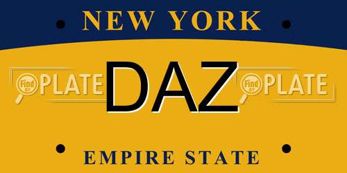 DAZ New York License Plate
