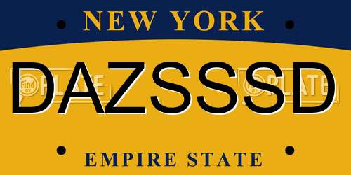 DAZSSSD New York License Plate