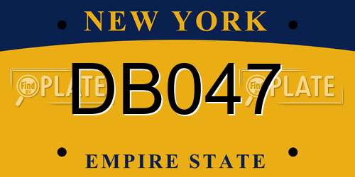 DB047 New York License Plate